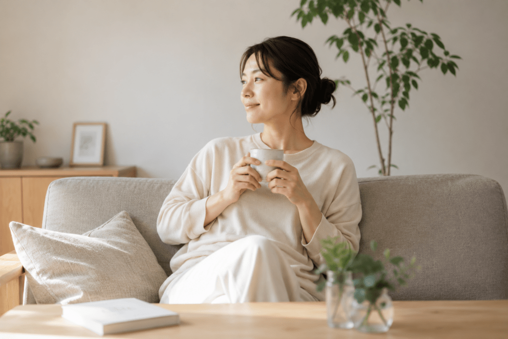 呼吸が整いゆとりがある女性のイメージ