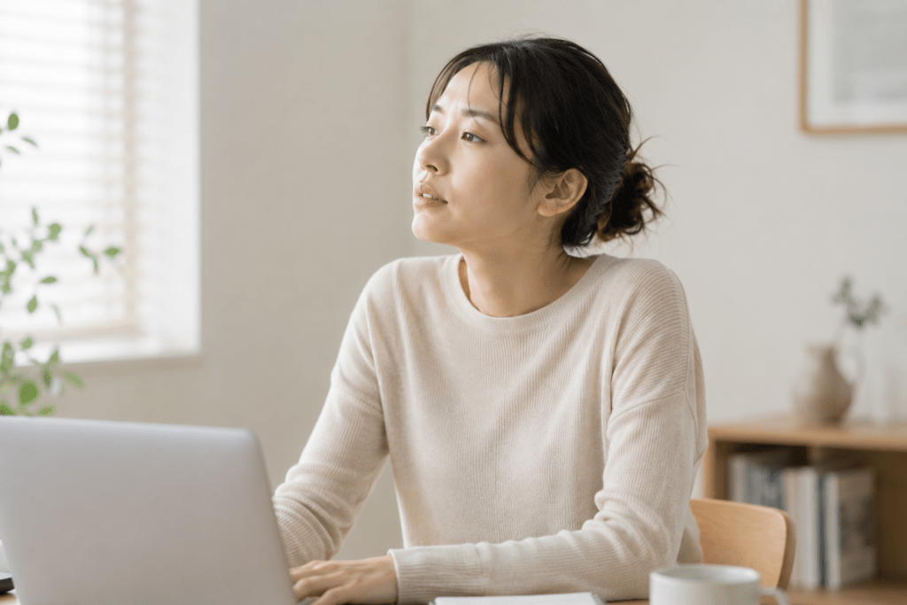 呼吸が浅い女性のイメージ